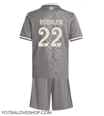 Real Madrid Antonio Rudiger #22 Dětské Alternativní Dres 2024-25 Krátký Rukáv (+ trenýrky)